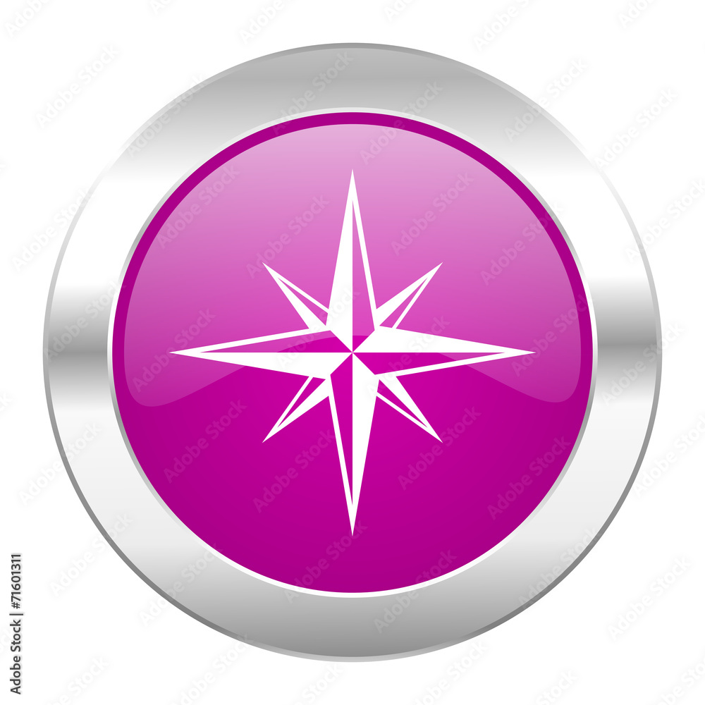 compass violet circle chrome web icon isolated compass violet circle chrome web icon isolated