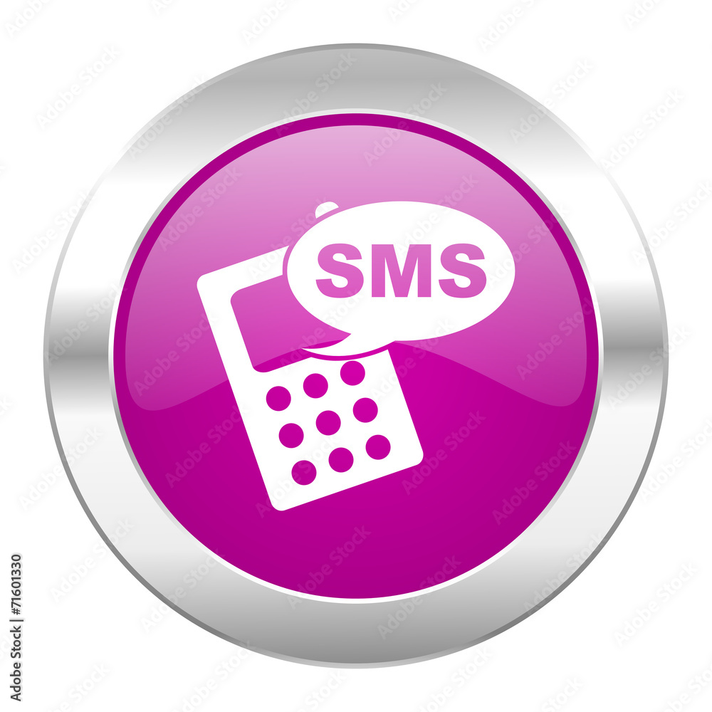 sms violet circle chrome web icon isolated sms violet circle chrome web icon isolated