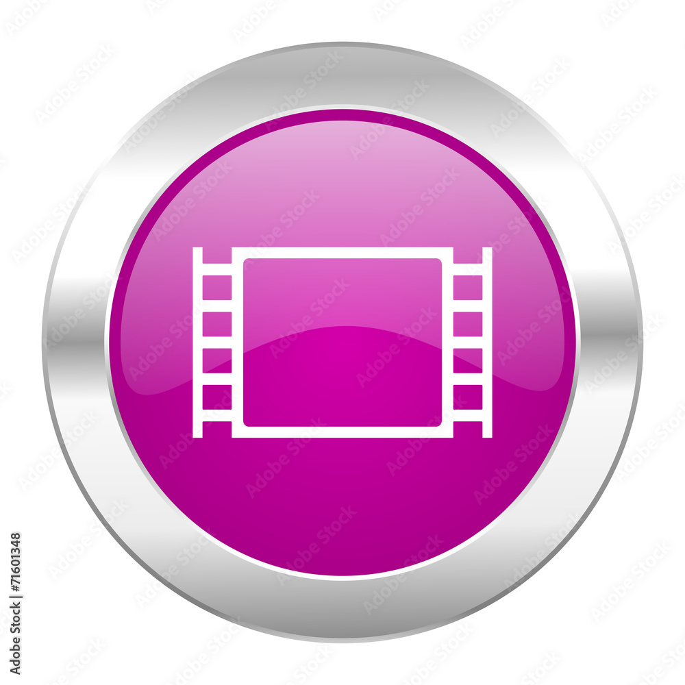 movie violet circle chrome web icon isolated movie violet circle chrome web icon isolated