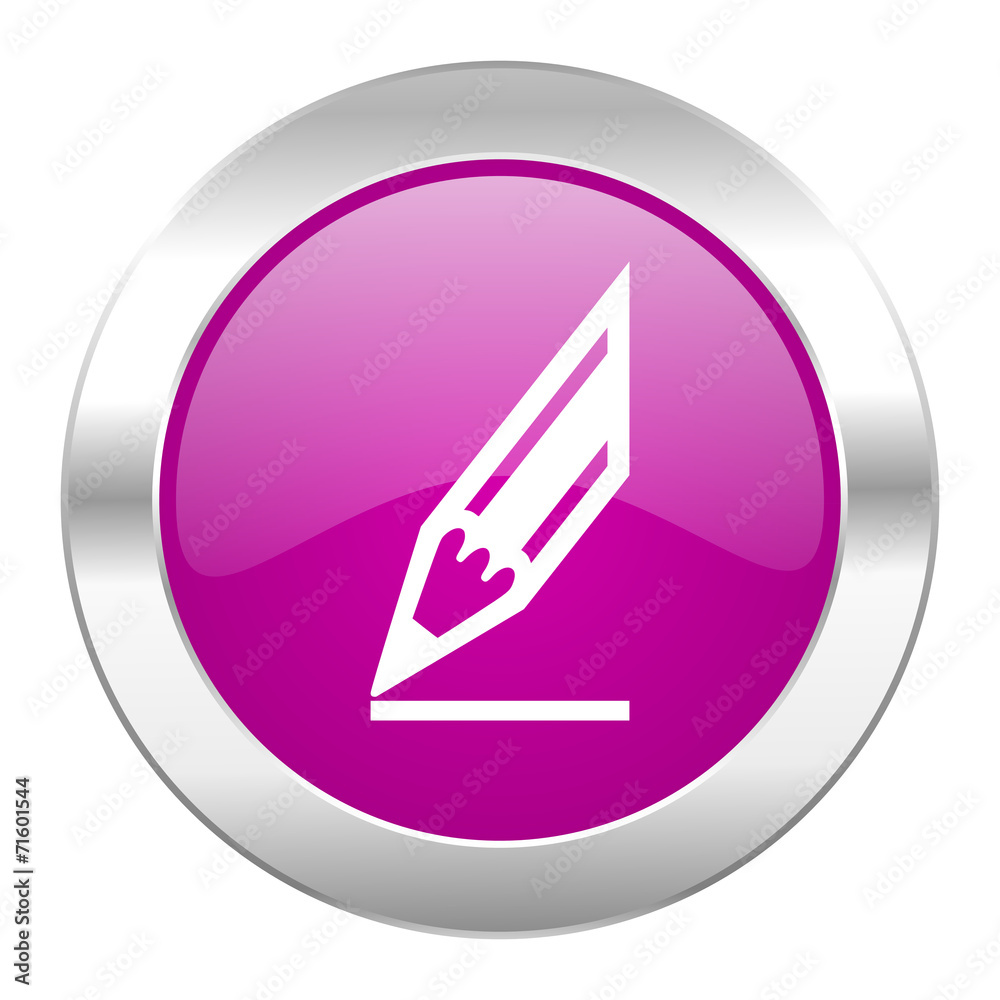pencil violet circle chrome web icon isolated pencil violet circle chrome web icon isolated