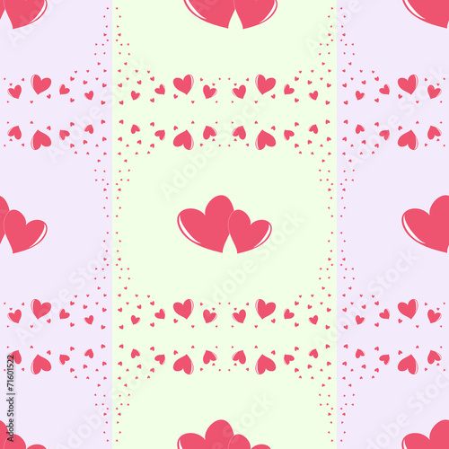 Romantic seamless pattern with different size hearts