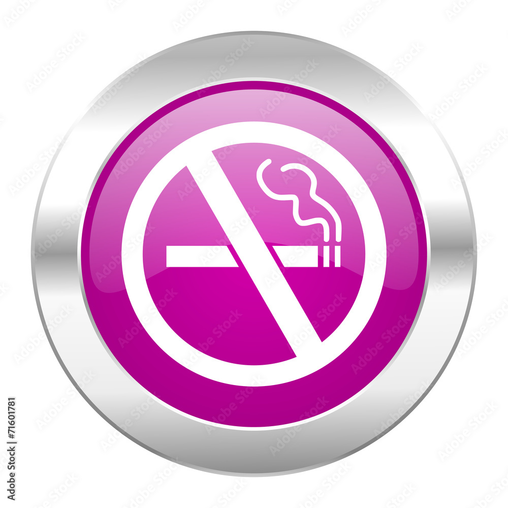 no smoking violet circle chrome web icon isolated no smoking violet circle chrome web icon isolated