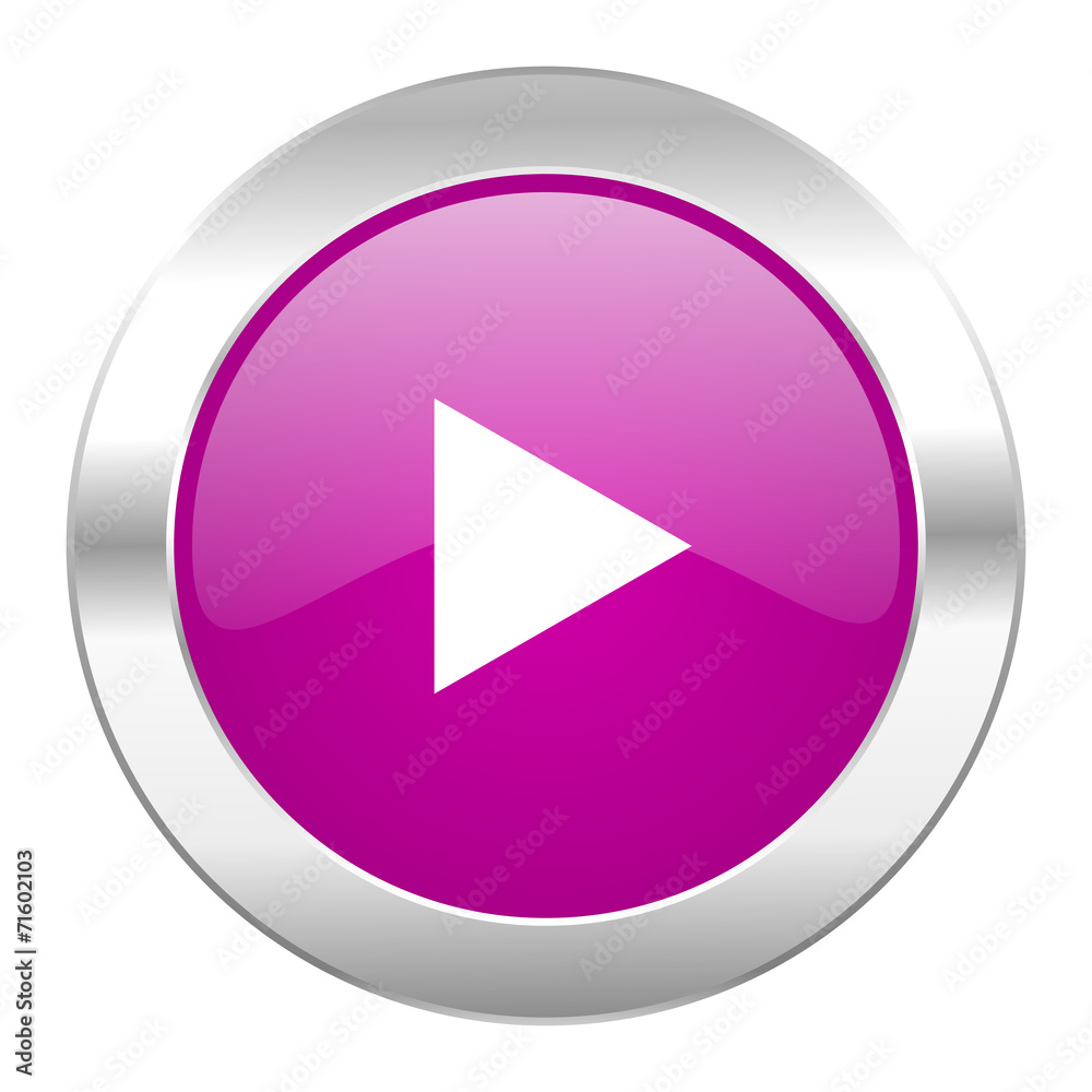 play violet circle chrome web icon isolated play violet circle chrome web icon isolated