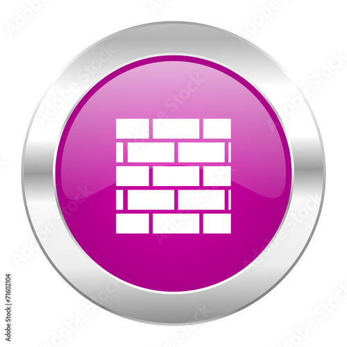 firewall violet circle chrome web icon isolated