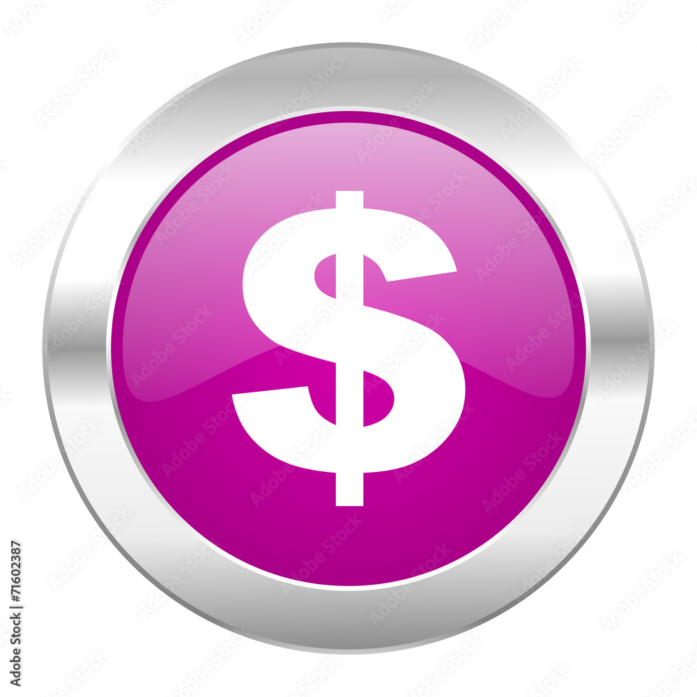 dollar violet circle chrome web icon isolated dollar violet circle chrome web icon isolated
