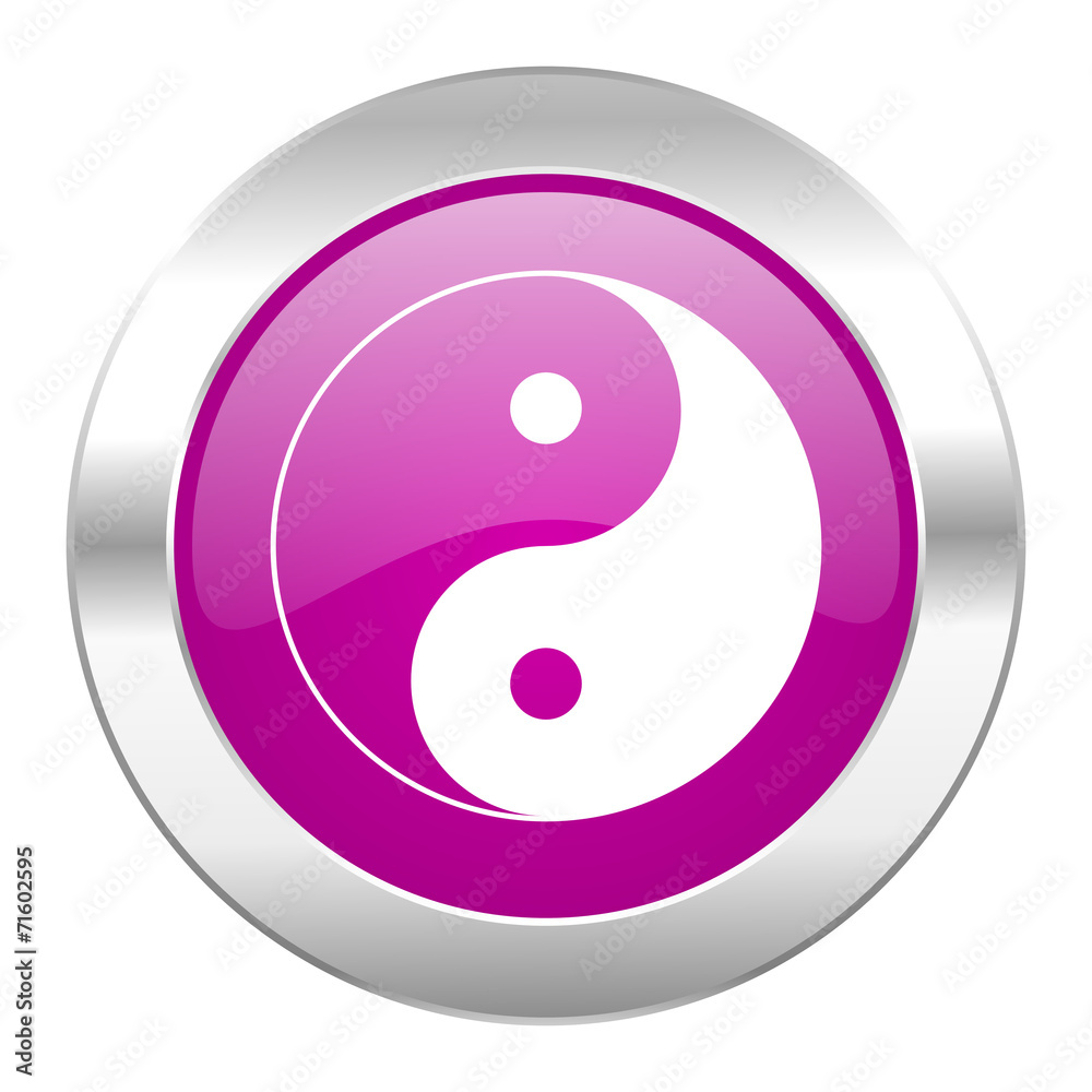 ying yang violet circle chrome web icon isolated ying yang violet circle chrome web icon isolated