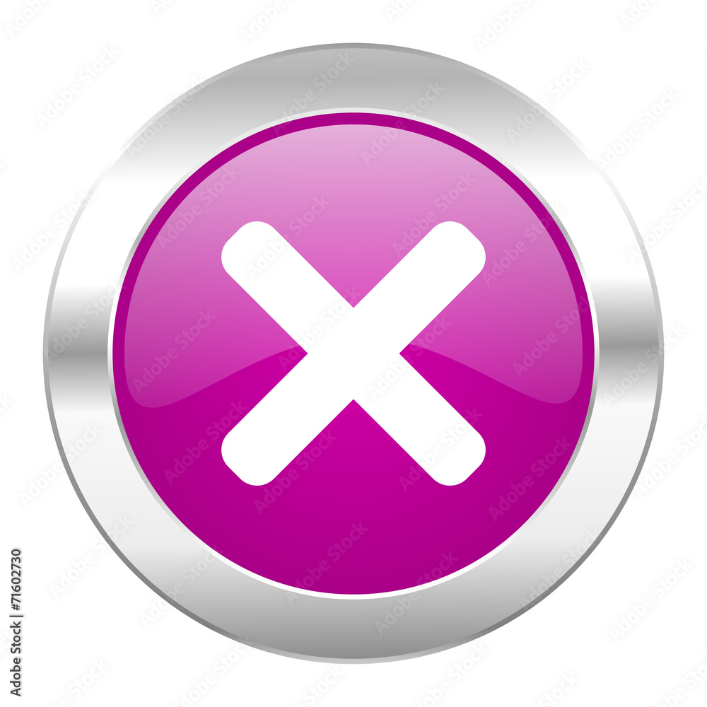 Obraz premium cancel violet circle chrome web icon isolated
