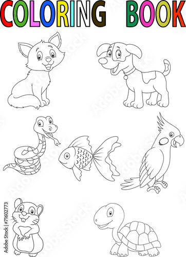Cartoon pet coloring book