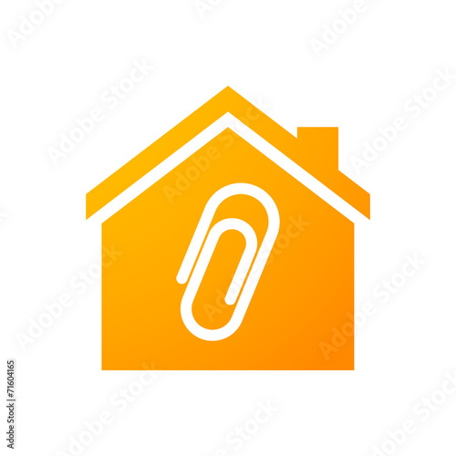 House icon with a clip