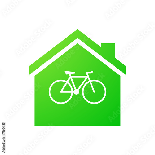 House icon with a bicycle