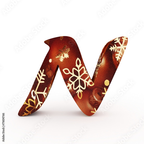 Wallpaper Mural 3d "N" Christmas Letter with Ornament - isolated Torontodigital.ca