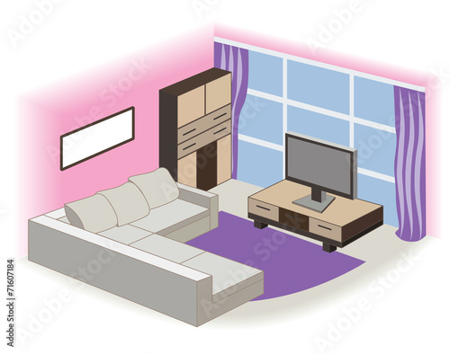 modern living room interior (vector illustration)