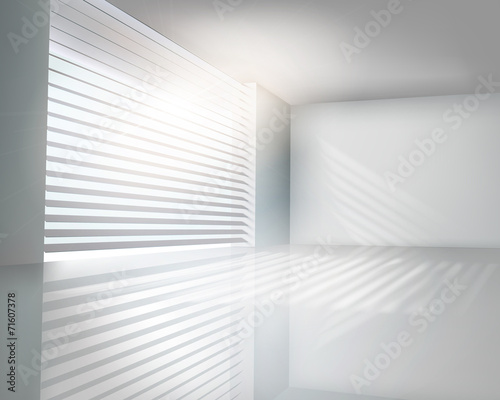 Sunlit window with blinds. Vector illustration. © silvae
