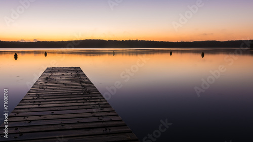 Morgendämmerung am "Schwarzer See", Mecklenburgische Seenplatte