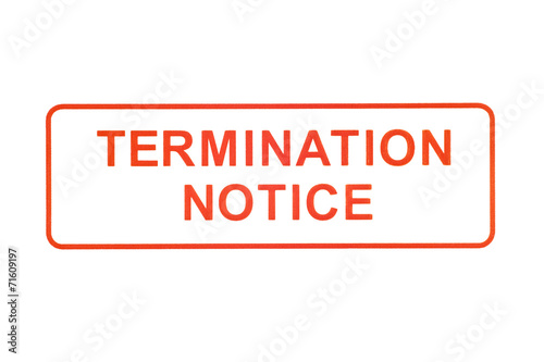 Termination Notice Rubber Stamp