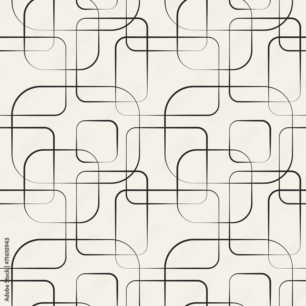 Abstract geometric line and square seamless pattern. Vector