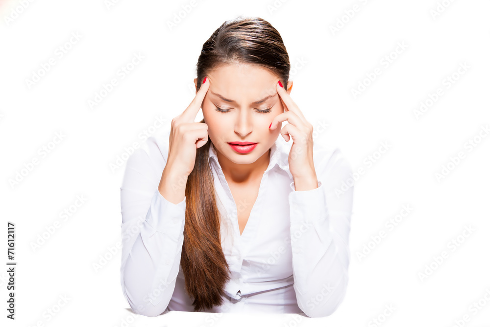 Young woman with headache Young woman with headache