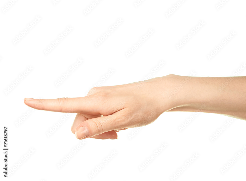 Female caucasian hand gesture isolated Female caucasian hand gesture isolated