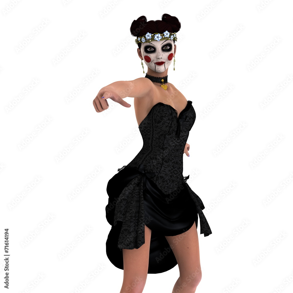 ホラーメイクアップの女性