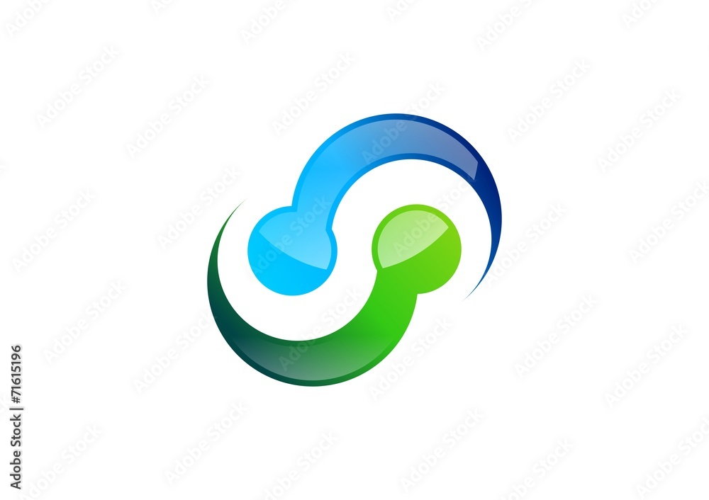 circle round infinity technology vector logo,letter S circle round infinity technology vector logo,letter S