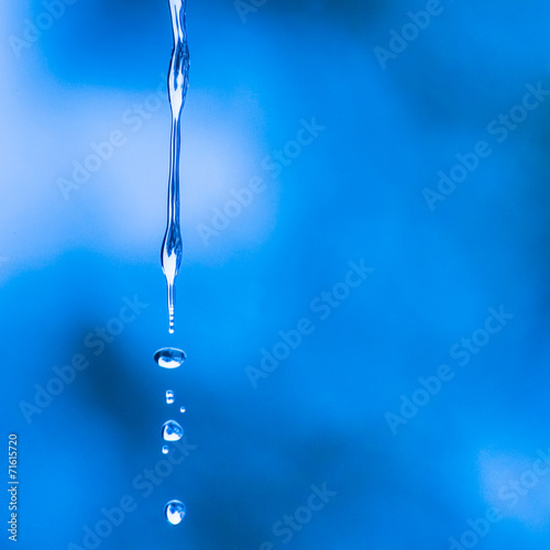 Water Droplets in Blue