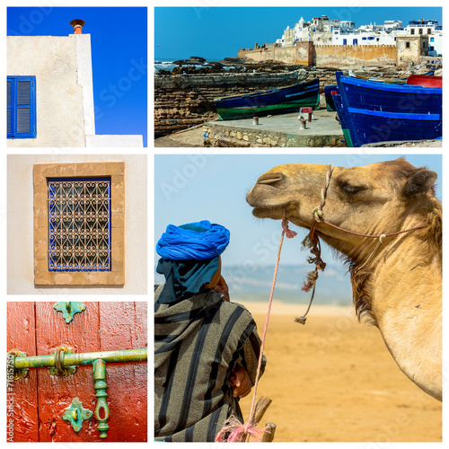 composition of objects or typical places of Morocco photo