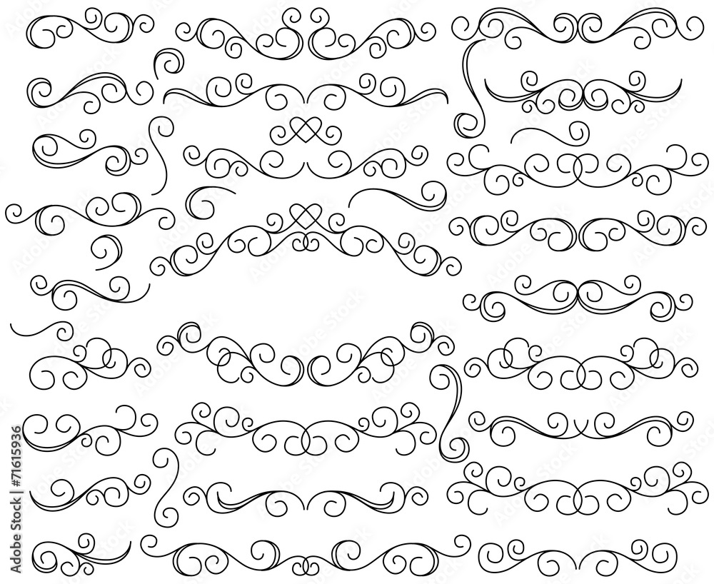 Doodle Style Hand Drawn Vector Flourishes and Frame with Heart Doodle Style Hand Drawn Vector Flourishes and Frame with Heart