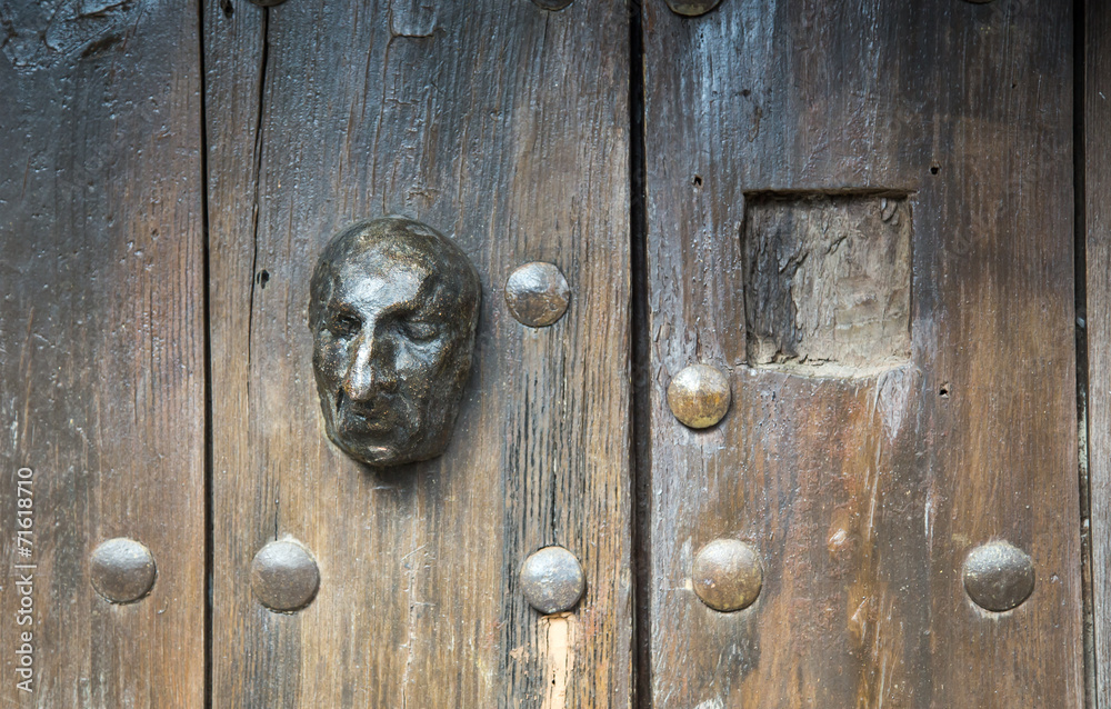 face on a door