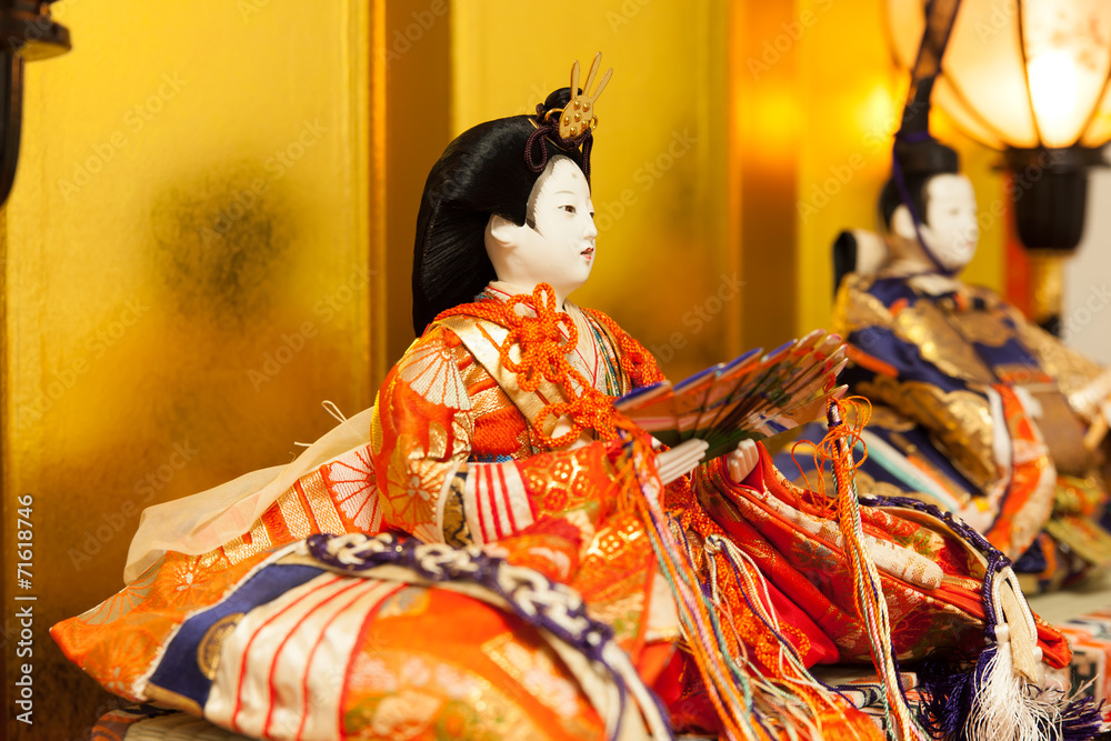 Hina Dolls at the Girls' Festival, peach festival, in Japan Hina Dolls at the Girls' Festival, peach festival, in Japan