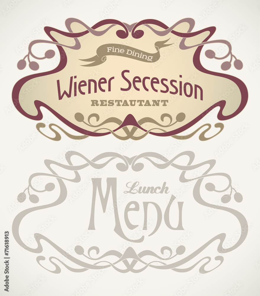 Secession styled labels