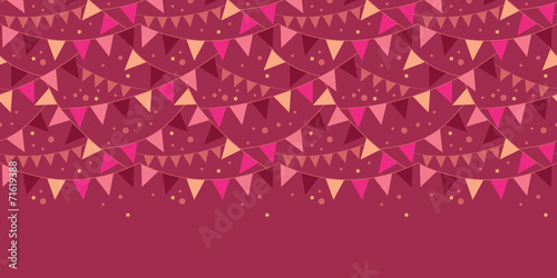 Vector christmas decorations flags horizontal border seamless
