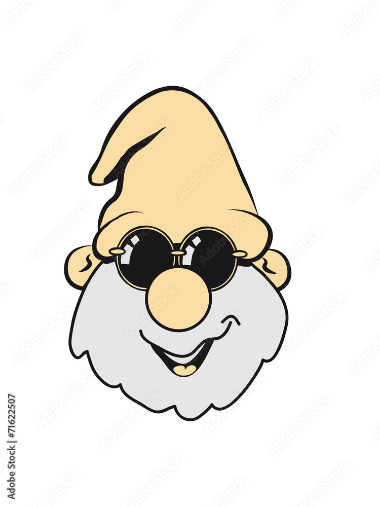 Obraz premium Wichtel Mütze Sonnenbrille