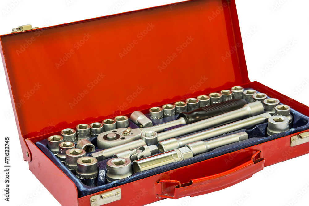 red tool box isolated on white background red tool box isolated on white background