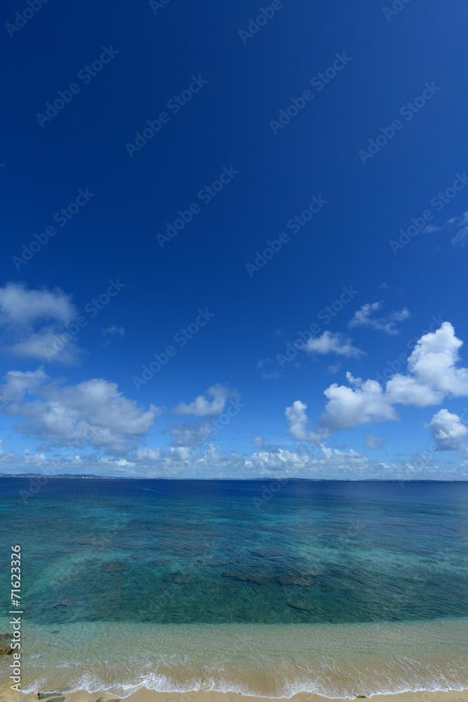 Fototapeta premium 美しい沖縄のビーチと夏空