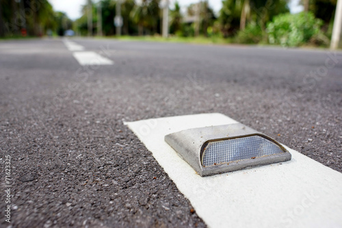 road stud with white reflector