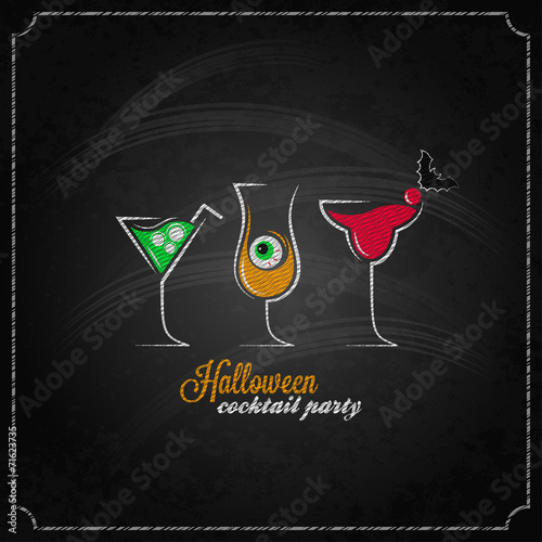 halloween party cocktails menu design background