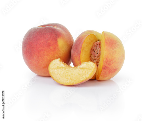 ripe peaches with segment