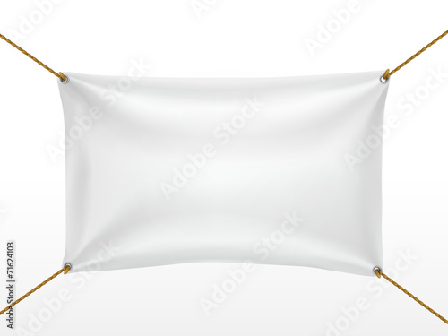 white textile banner
