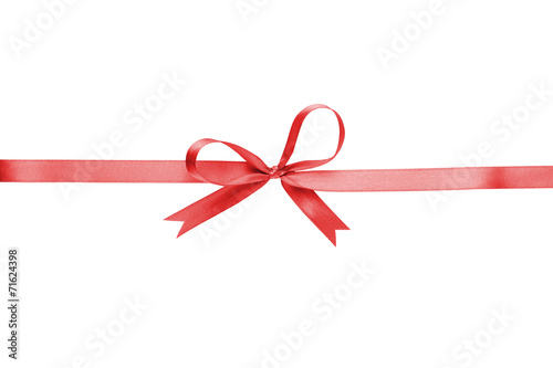 red thin ribbon with bow