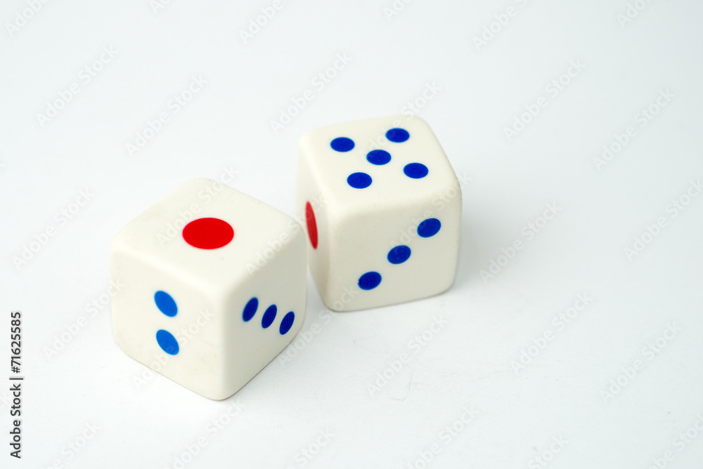 Casino dices on white background Casino dices on white background