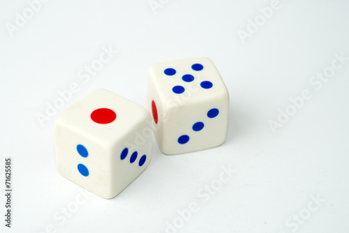 Casino dices on white background