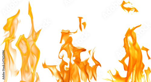 three orange fires on white illustration