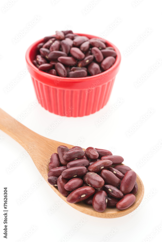 Red beans kidney isolated on white background