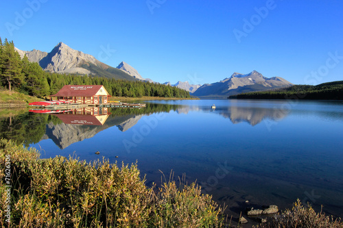 Maligne lake in Jasper national park, Alberta, Canada photo