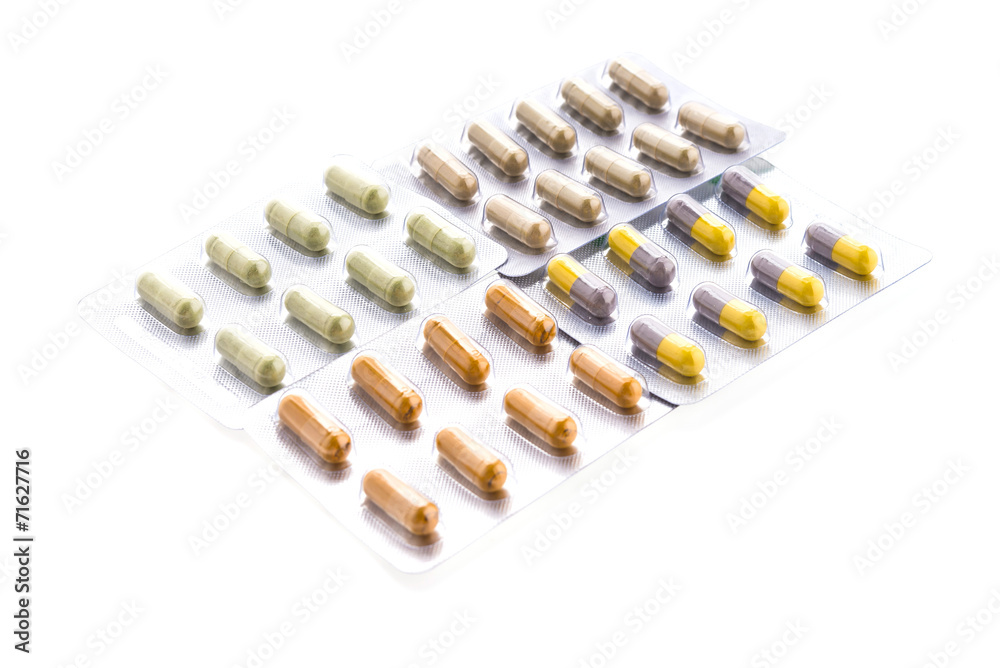 Capsule pill isolated on white background Capsule pill isolated on white background