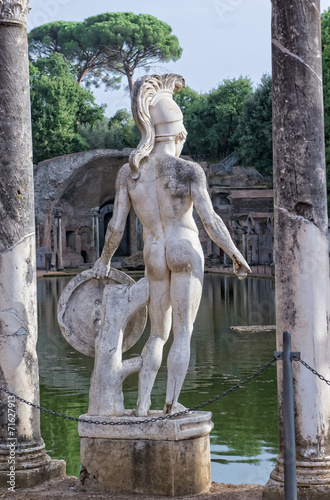 Statue of warrior at Hadrian's villa - Tivoli, Rome Italy