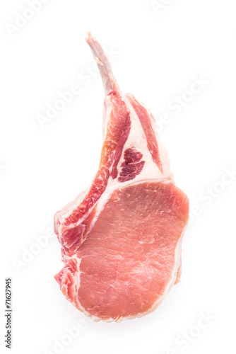 Raw meat pork isolated on white