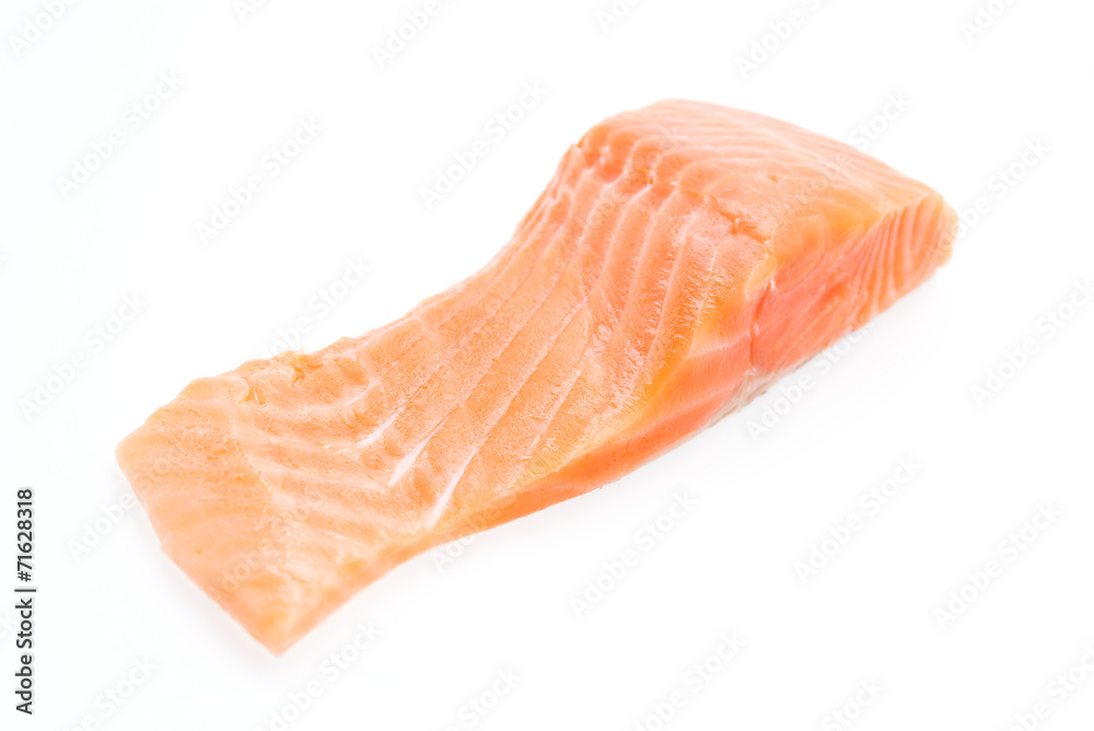 Salmon meat isolated on white Salmon meat isolated on white
