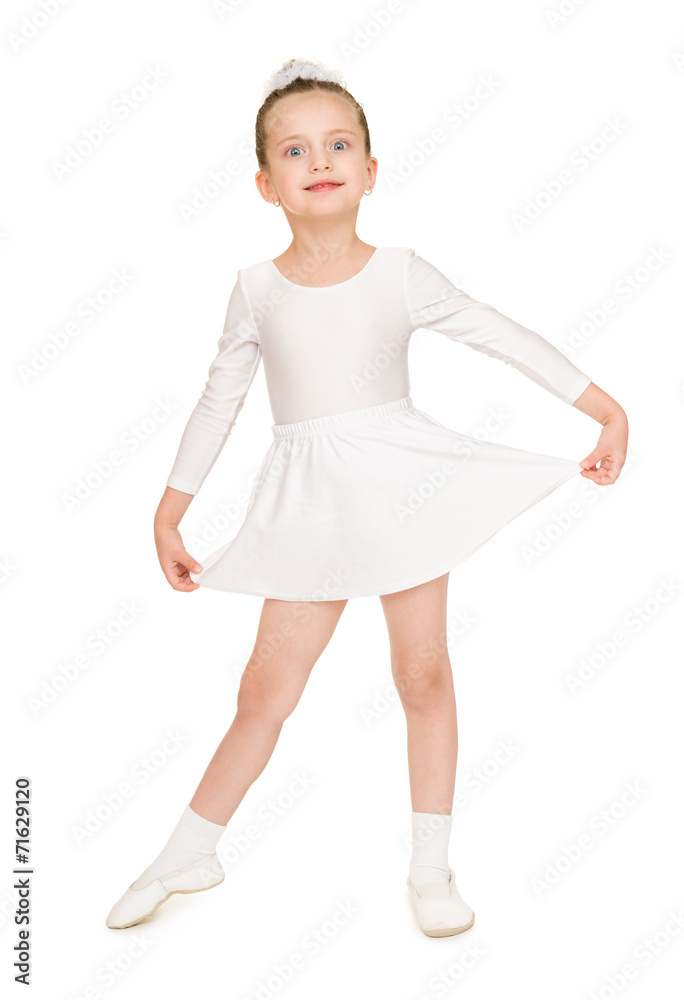 little girl dancing in a white ball gown little girl dancing in a white ball gown