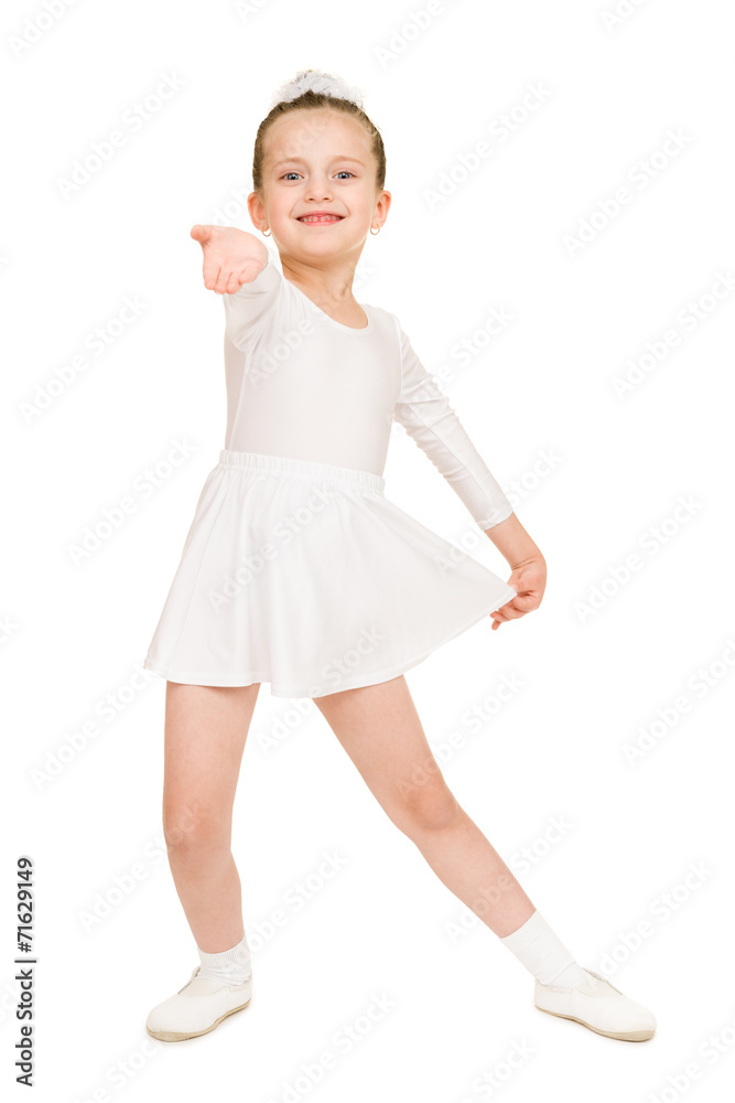 little girl dancing in a white ball gown little girl dancing in a white ball gown
